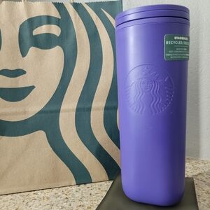 STARBUCKS 2025 Purple 100% Recycled Plastic Triangle Tumbler 16 Fl Oz
